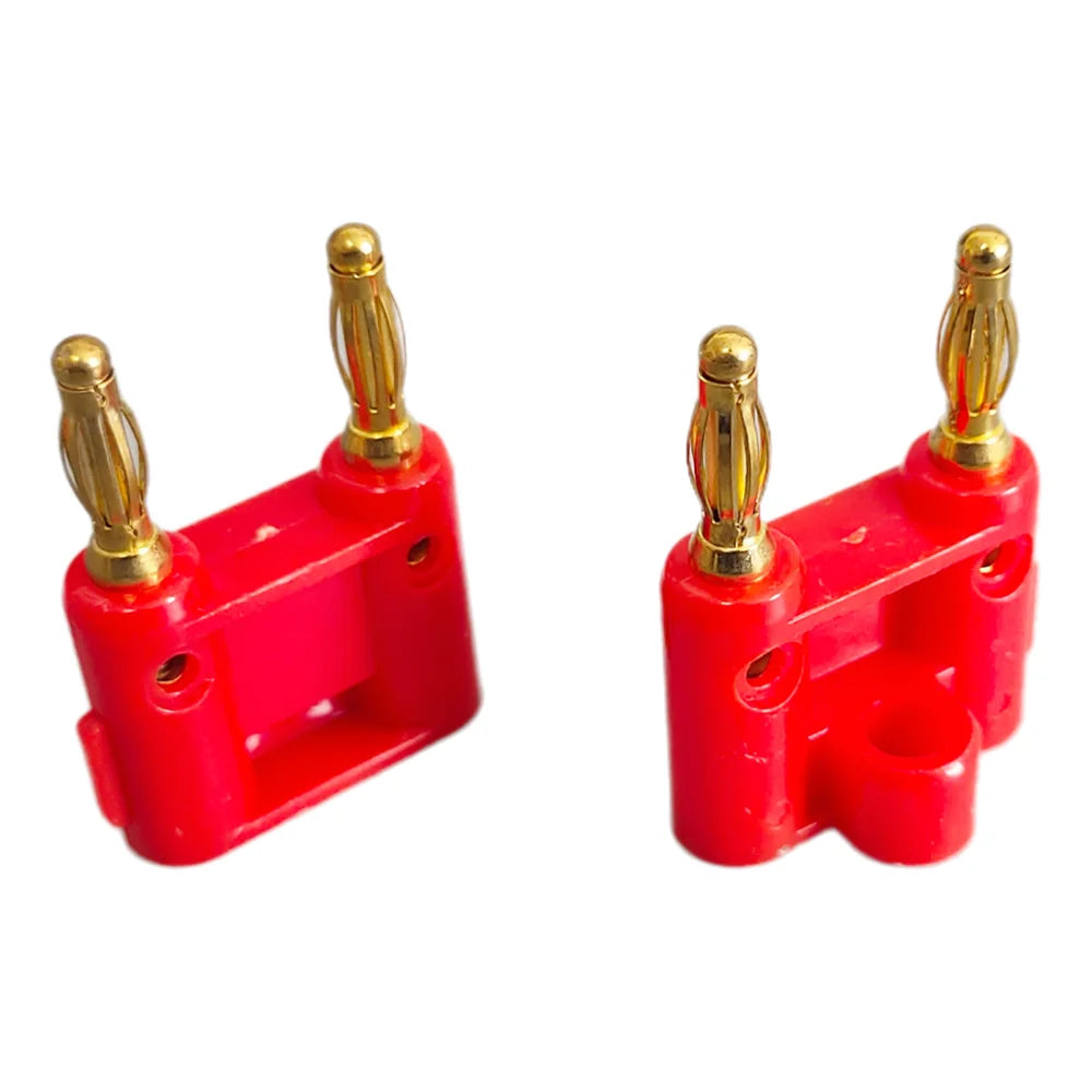 2Pcs Double Row 4mm Twin Banana Plug Audio Speaker Connector Amplifier Terminal Couple Socket Adapter for Audio Wiring