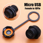 D Type Waterproof Chassis Connector USB Micro Type-C HDMI-compatible Female Converter Socket Panel Mount DIY Jack W/ Dust Cover