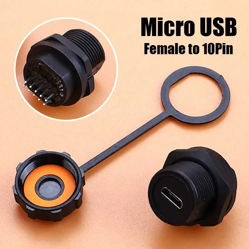 D Type Waterproof Chassis Connector USB Micro Type-C HDMI-compatible Female Converter Socket Panel Mount DIY Jack W/ Dust Cover
