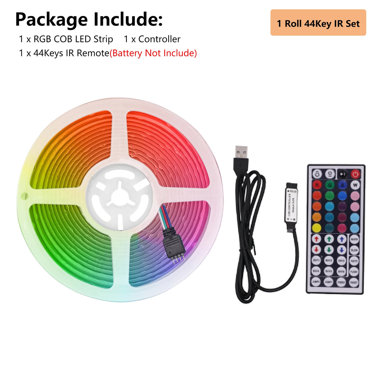 5V RGB COB LED Strip 576LEDs/m Bluetooh App IR Remote Control USB RGB LED Strip Flexible Tape for TV Backlight Room Decoration