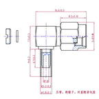 10PCS SMA Male/RP SMA Female Pin Right-Angle RF Connector Crimp, Compatible with RG174 RG316 LMR100 Cables, Wide Temp