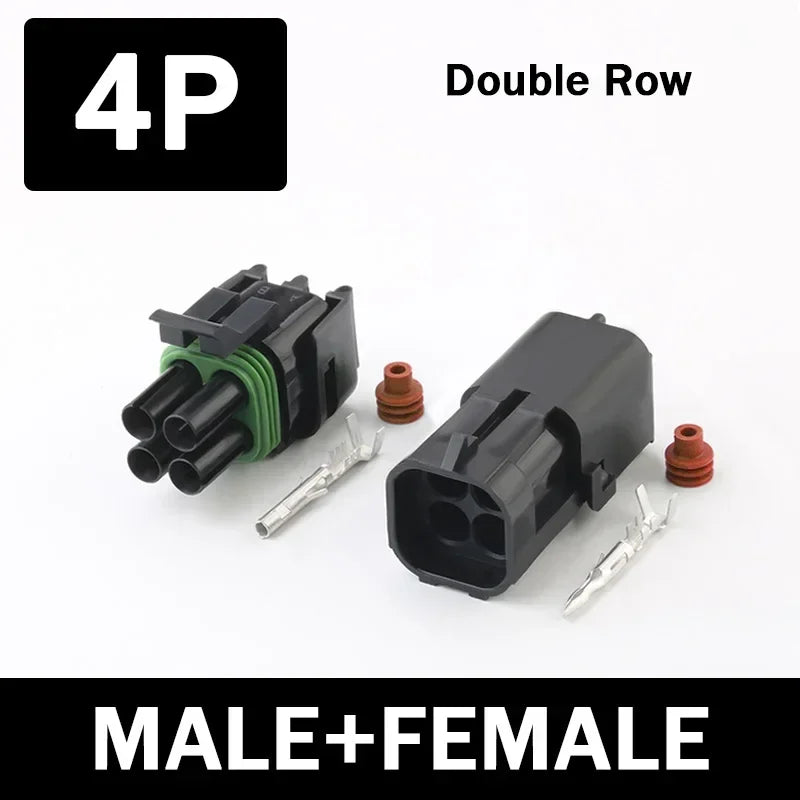 5/20Sets 2.5mm 1/2/3/4/6Pin Waterproof Electrical Connector Male Female Plug Delphi Injector Socket 12010975 For GM Motorcycle