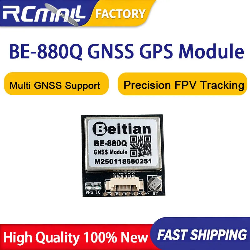 BE-880Q GNSS GPS Module M10050 Chip QMC5883 Compass Ultra Low Power 28x28x8.4mm for RC Drone FPV Flight Controller DIY Project