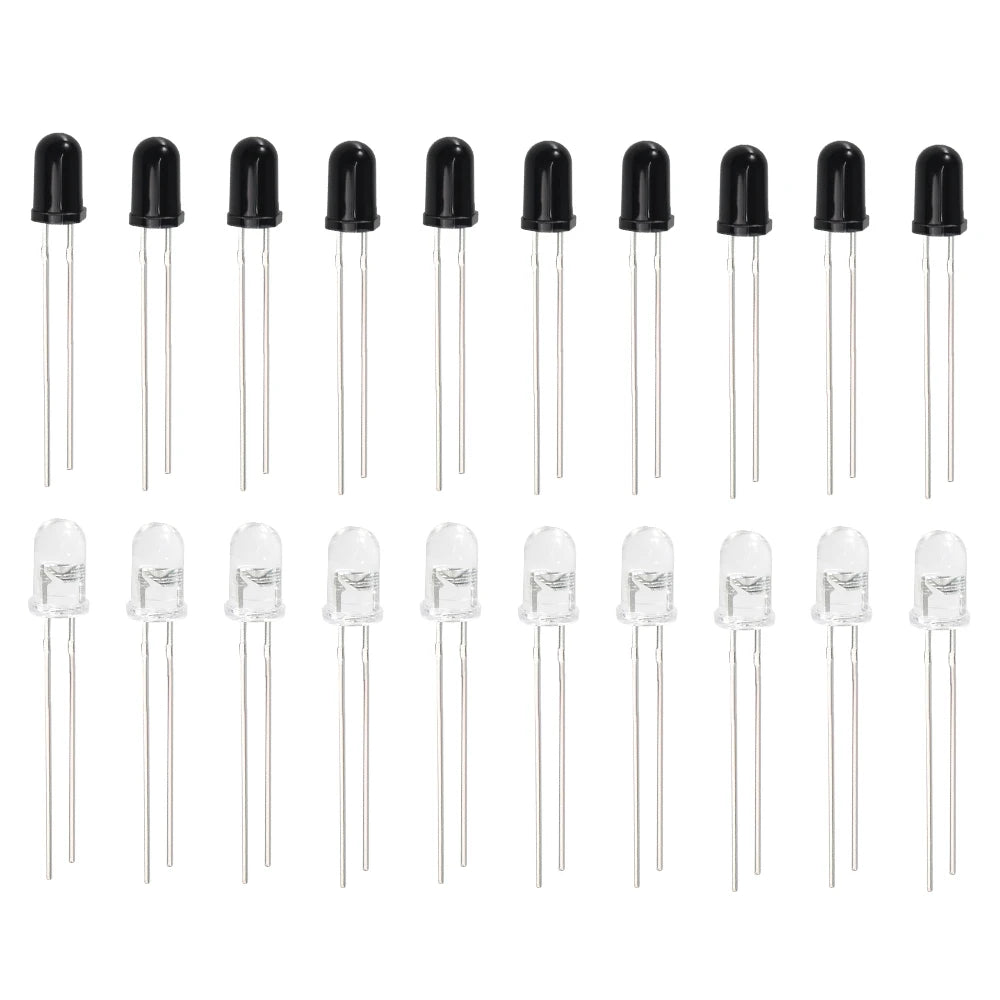 10-30Pairs 5mm 940nm IR LED Diode Kit Infrared Emitter & Receiver Diodes F5 for Remote Control DIY Electronics & Sensor Projects