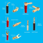YYTCG 4pcs 4mm Banana plugs Y plug Pin plug Gold plated Speaker Connector Adapter No welding DIY Audio wire Connector