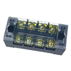 1PCS Flame Retardant TB2504 Terminal Block Strip 25A 600V - Durable Thick Copper Screw Wire Connector for Electrical Panel