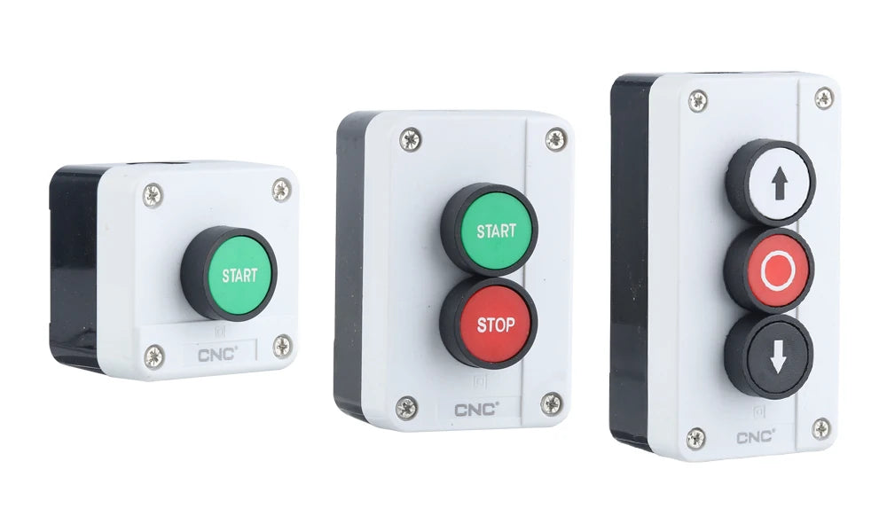 CNC Start Stop Self Sealing Waterproof Button Switch Emergency Stop Industrial Handhold Control Button Box With Arrow Symbol