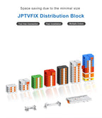 Din Rail Distribution Block PTVFIX Series Push-in Side-entry Terminal Block 2.5 mm² Cable Connector 6/7/12/13/18/19 Connections