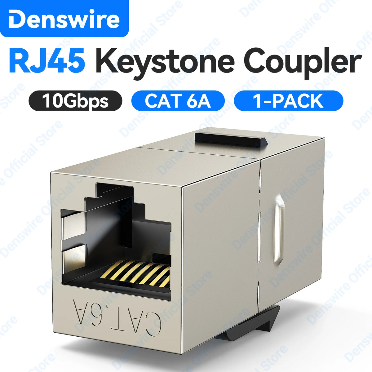 Denswire Keystone Jack RJ45 Inline Coupler Shielded for CAT6/CAT6A/CAT7 RJ45 Female to Female Insert Coupler Ethernet Adapter