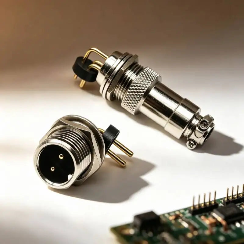 M12 GX12 PCB Bent Pin Connector 2 3 4 5 6 7 Pin Copper Gold-plated 90 Degree M12 Solder Board Circuit Board Aviation Plug Socket