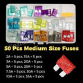 100/50pcs Car Truck Micro Blade Fuses 2A 3A 5A 7.5A 10A 15A 20A 25A 30A 35A AMP Plastic Box Assortment with Clip