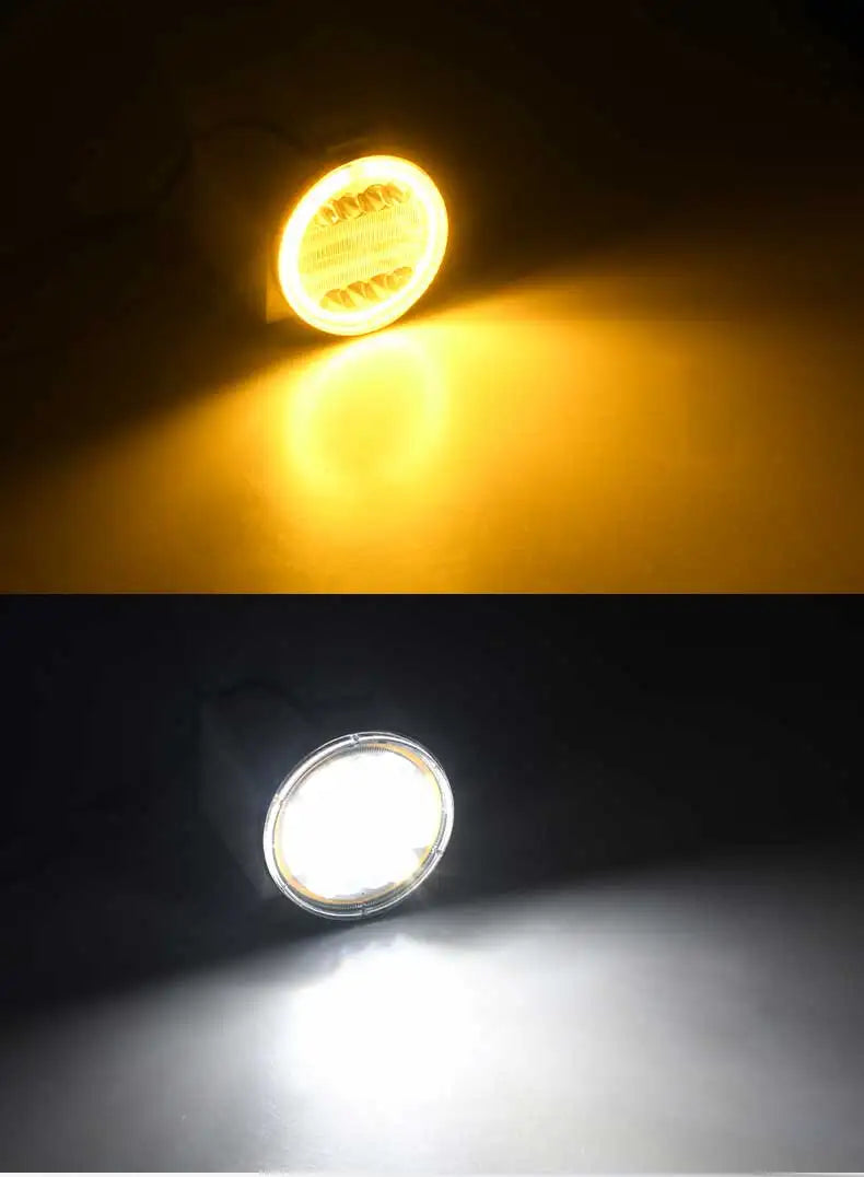 4-Inch LED Round Spot Work Light Combo Flood Driving Amber Fog Lamp For Truck SUV 4WD 4x4 LED Bar Offroad ATV Jeep Tractor