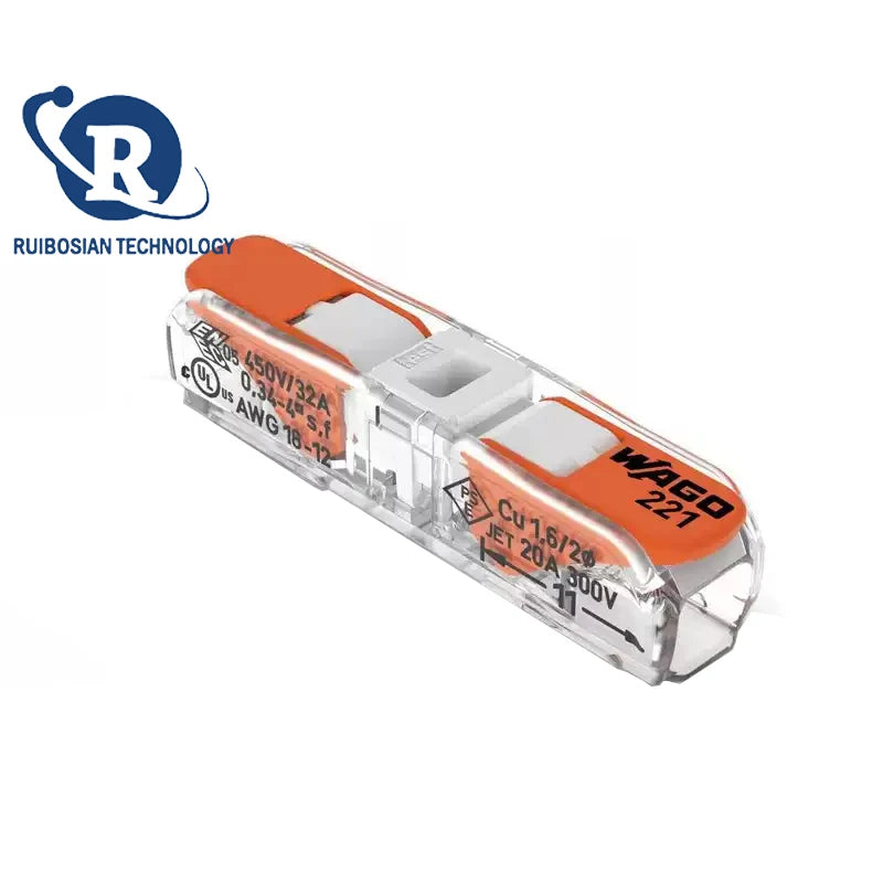 60PCS WAGO connectors wire connector 221-2401 221-2411 straight-through electrical installation terminal Bidirectional wiring