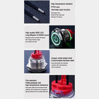 New 16/19/22mm Push Button Switch Metal Latching Action Panel Mount Switch Pre-Wired Illuminated Ring Short Body