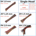 10PCS 1.0 1.25 1.5 2.0 2.54 SH/JST/ZH/PH/XH 1.0MM 1.25MM 1.5MM 2.0MM  2.54MM 2PIN/3/4/5/6/7/10P Female Plug Connector With Wire