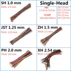10PCS 1.0 1.25 1.5 2.0 2.54 SH/JST/ZH/PH/XH 1.0MM 1.25MM 1.5MM 2.0MM  2.54MM 2PIN/3/4/5/6/7/10P Female Plug Connector With Wire