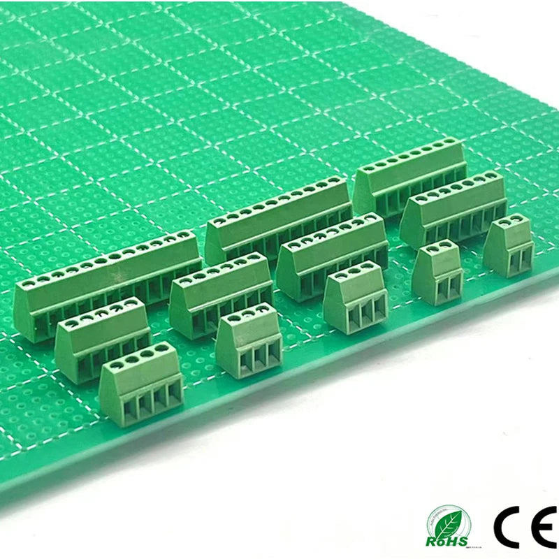 50pcs 2.54mm Terminal Block, 0.1" 2P 3P 4P 5P 6P 7P 8P 9P 10P 12P 14P 16P Rohs Brass PCB Screw Mount Wire Terminal Connector