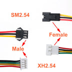 10pcs 20cm JST1.25 PH2.0 XH SM2.54 2P3P 4P 5P 6P Male Female Plug Butt-joint Aerial Docking Crimp Terminal Wire Cable Connector