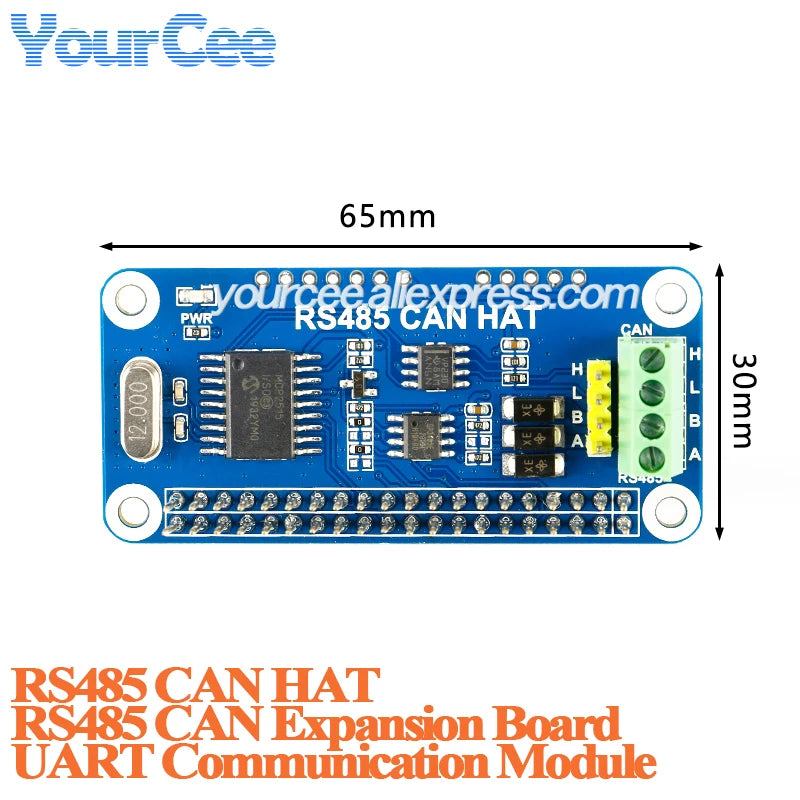 2 Channel Isolated CAN Expansion HAT MCP2515 SN65HVD230 Multi Onboard Protection Circuit for Raspberry Pi STM32 RS485