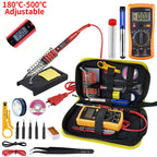 JCD Soldering Iron Kit With Multimeter Adjustable Temperature 220V 80W Welding Solder Rework Station Heat Pencil Repair Tools