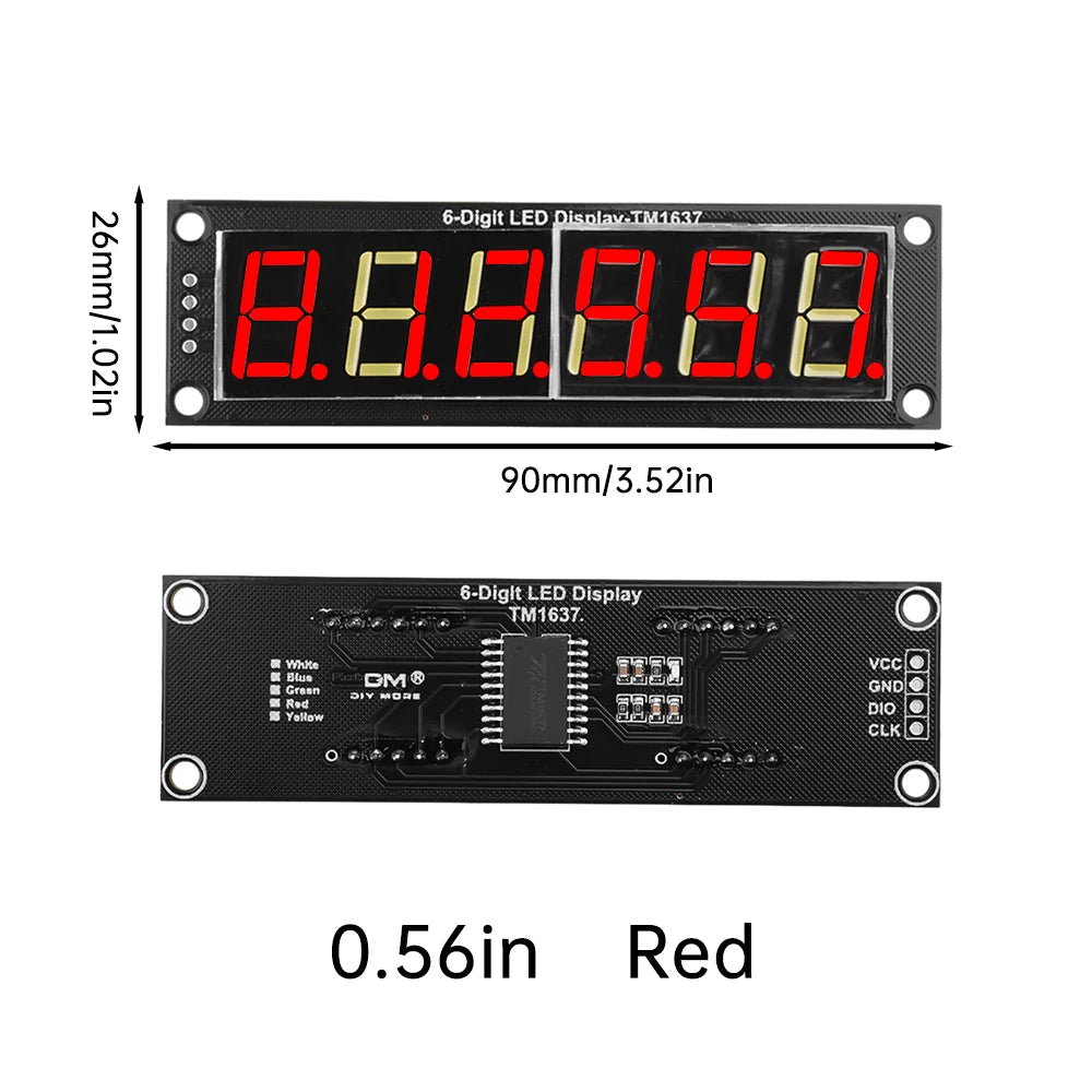 TM1637 Module 0.56" 0.56 Inch 7 Segments Digital Display Tube 4/6-Digit LED Module Board For Arduino Red Green Blue White