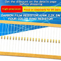 100pcs 1/4W Carbon Film Resistor 100Ω~220KΩ 5% Resistance 100 120 300 330 1K 1.5K 2.2K 3.3K 10K  20K 100K 150K 220K Ohm