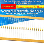 100pcs 1/4W Carbon Film Resistor 100Ω~220KΩ 5% Resistance 100 120 300 330 1K 1.5K 2.2K 3.3K 10K  20K 100K 150K 220K Ohm