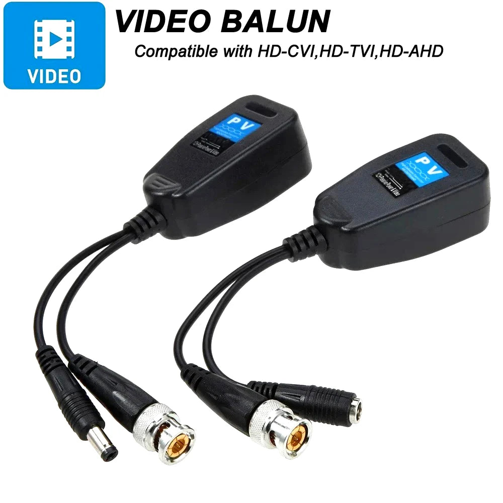 1CH Passive Balun RJ45 CCTV Video Transceiver Coax BNC for HDCVI HDTVI AHD Analog High Definition Camera Power Supply Connectors