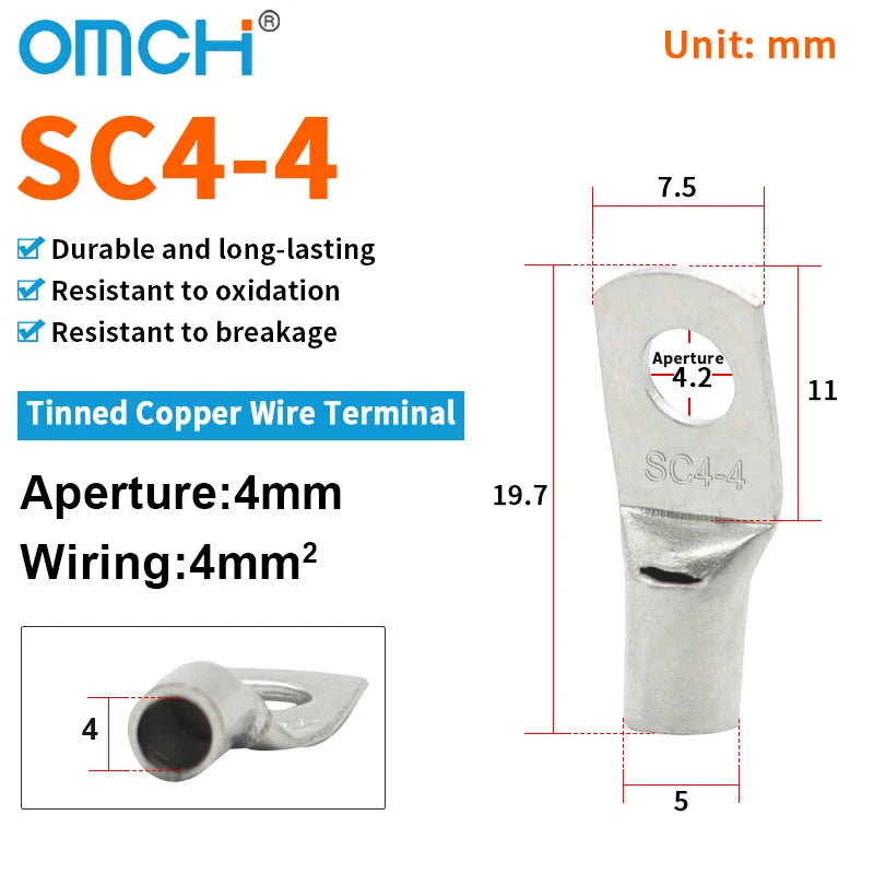 OMCH 5/10/20PCS SC Type Terminals Wire Welding Cable Connector Suit 1.5-50mm2 Cable Crimp Wire Connectors