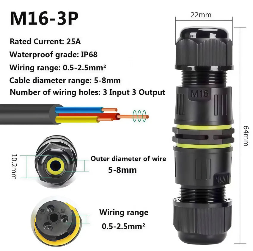Heavy Duty Quick Connect Terminal Block T-type, IP68 Waterproof 2/3/4/5Pin for Secure & Fast Damp-Proof Wiring Connector