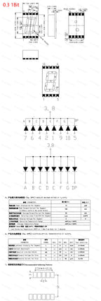 2/5Pcs SMD LED Digital Tube Display 0.2/0.3/0.56-Inch 1/2/3/4-Bit 7 Segment Common Cathode/Anode Red/White/Yellow/Green/Blue SMT