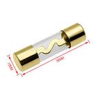 5PCS 10*38MM Gold Plated Glass AGU Fuse Fuses Pack Car Audio Amp Amplifier 10A 15A 20A 25A 30A 40A 50A 60A 70A 80A 100A Car Fuse