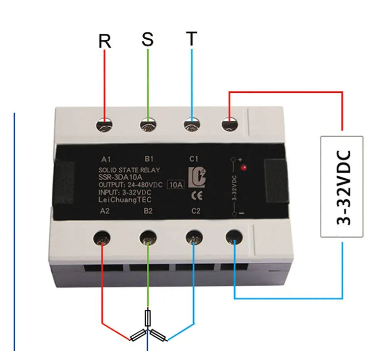 LCTC 3-Phase  SSR10A 25A 40A 60A 80A 100A 120A DC to AC AC to AC DC to DC Solid State Relay Zero-crossing Relay 3-32VDC