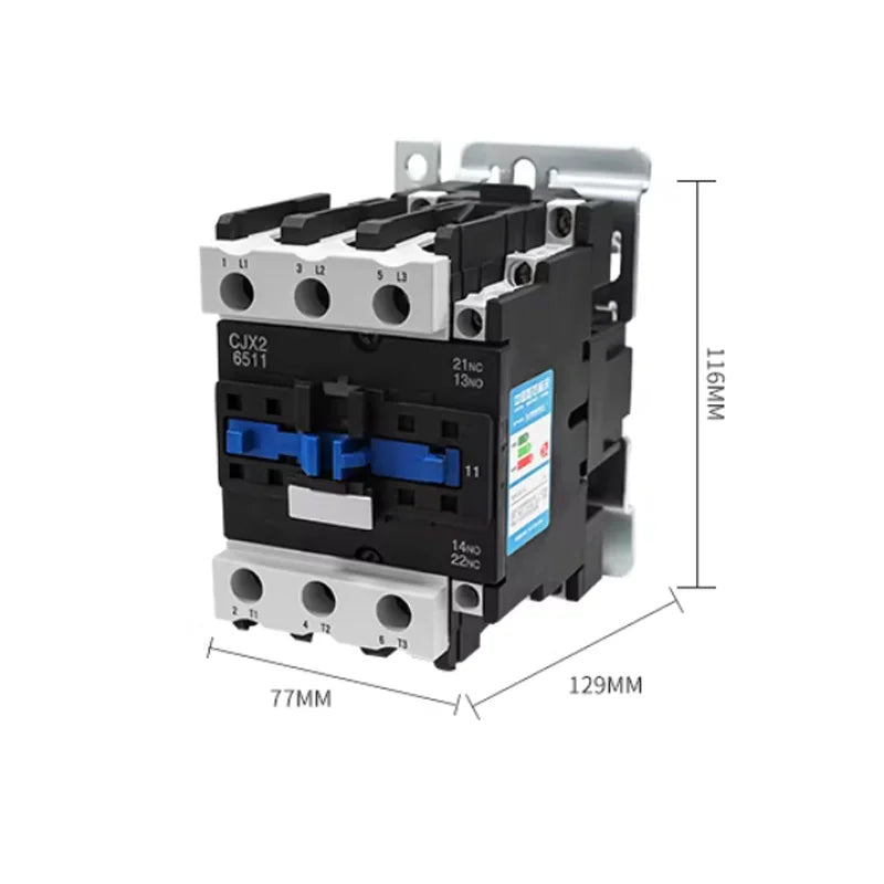 CJX2-6511 AC Contactor 65A AC Magnetic Contactor LC1-D6511 Motor Contactor Switch AC220V/380V 50/60HZ