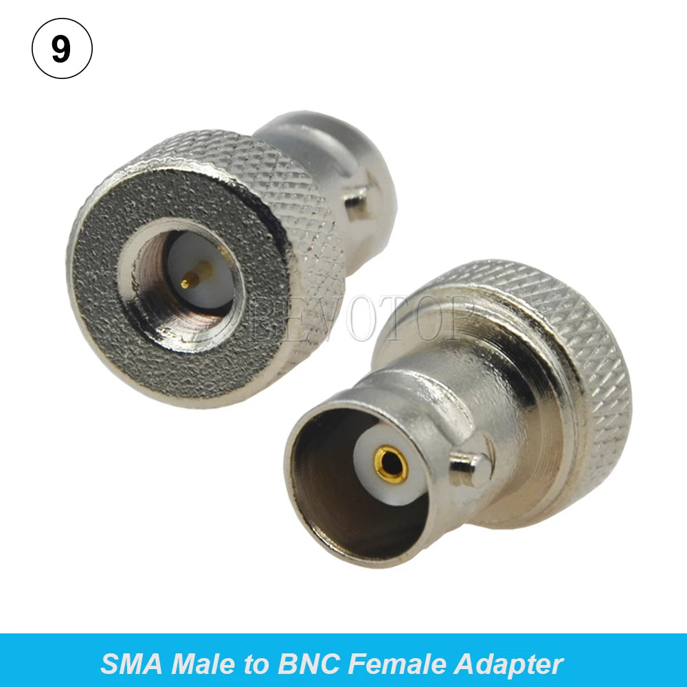 2PCS/Lot SMA Male/Female to BNC M/F Radio Antenna Adapter 50 Ohm RF Coax Converter M/F Radio Antenna Connectors Kit Coaxial