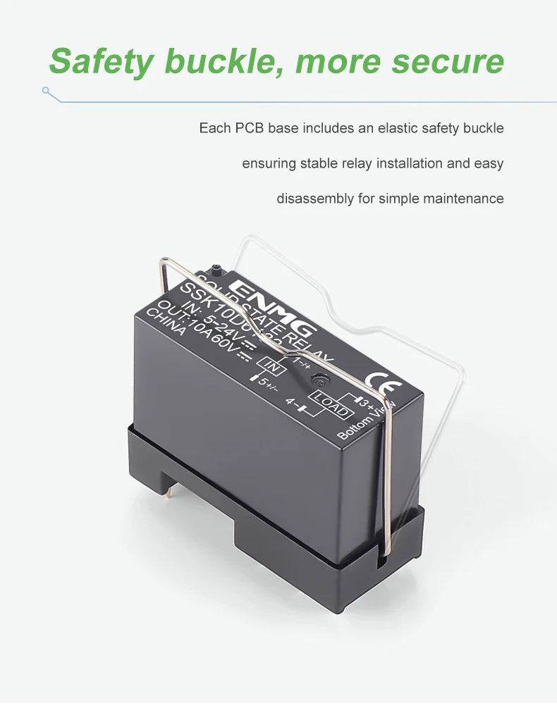 ENMG PCB Mount Solid State Relay, SSK10D6132 Miniature Pin-Type DC Control DC/AC 24V Printed Circuit Board Mount Plug-in Type.