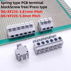 5Pcs KF235 Spring Type PCB Terminal Block KF235 3.81mm Pitch 5.0mm DG235 Screw Free Press Type 235 2P 3P 4P 5P 6Pin Connector