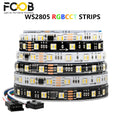 WS2805 SPI RGBCCT Pixel Led Strip 4Pin 60Leds/m IP30 IP65 IP67 Waterproof Addressable Smart Led Lights Strip Black White PCB 24V