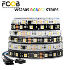WS2805 SPI RGBCCT Pixel Led Strip 4Pin 60Leds/m IP30 IP65 IP67 Waterproof Addressable Smart Led Lights Strip Black White PCB 24V