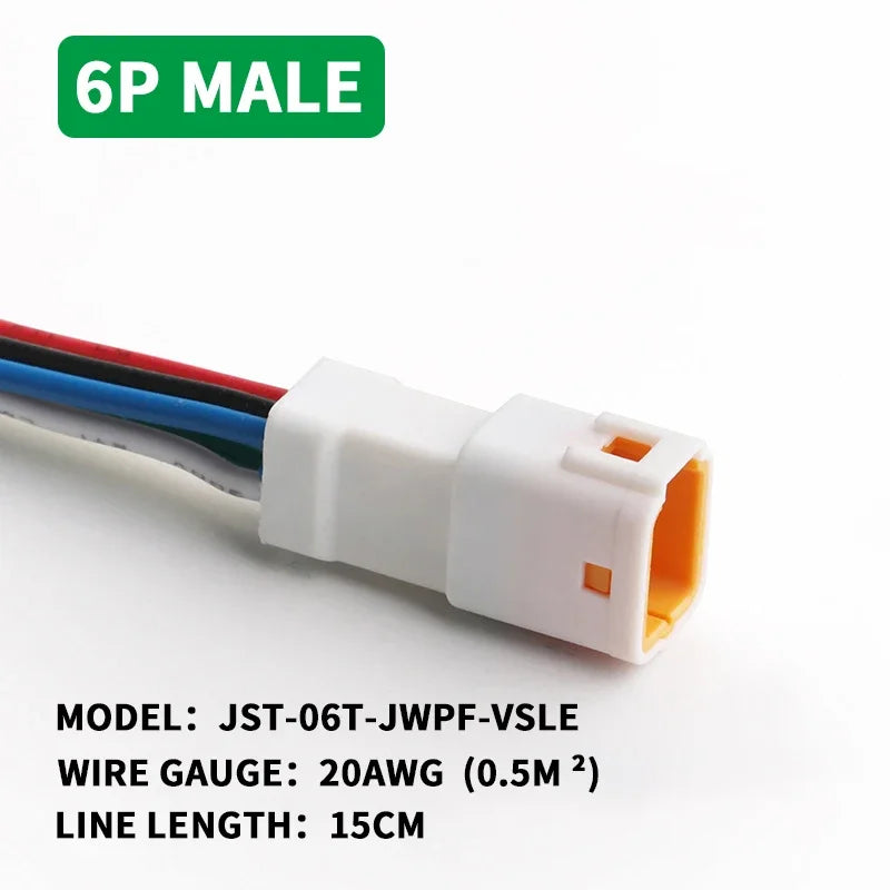 5/20/100sets Waterproof JST JWPF Connector 2p/3p/4p/6p/8p Plug Socket 20awg/0.5m ² Wire Harness 02t/02r/03t/03r With 15CM Wire
