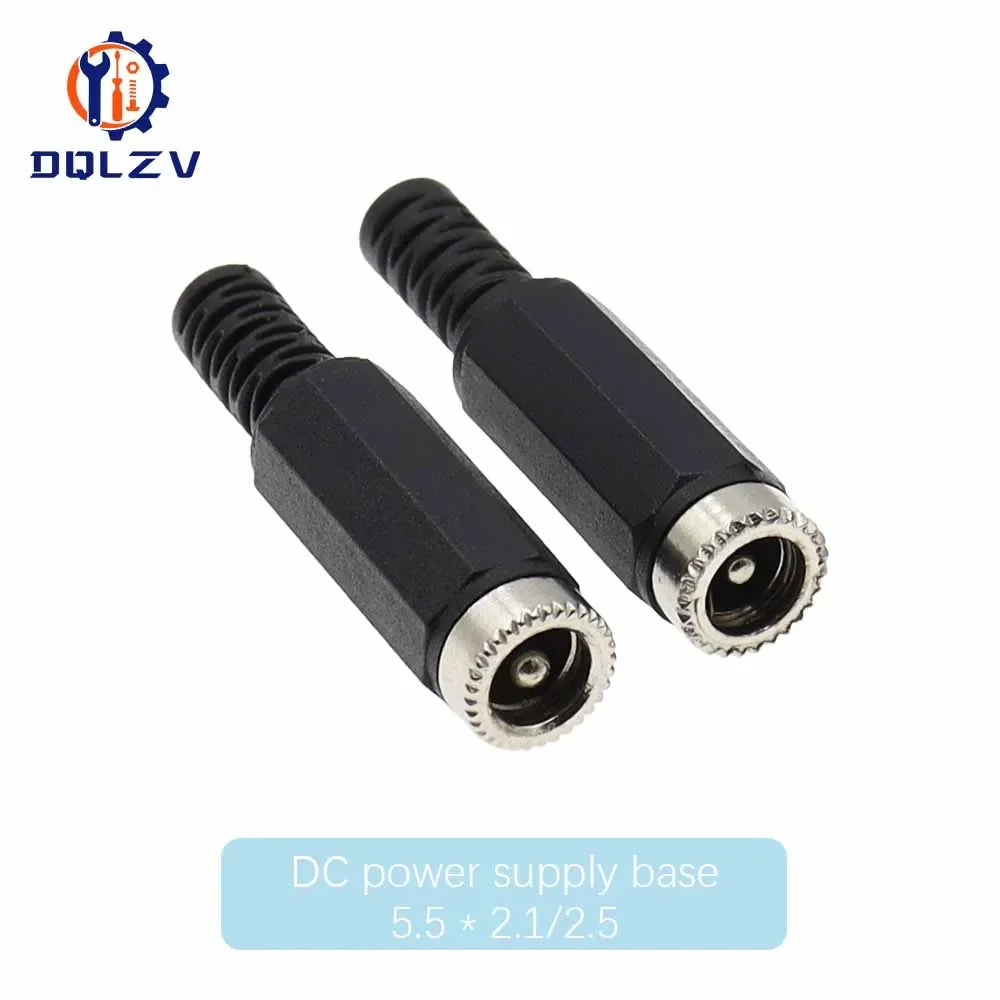 DC female male Power Plug 5.5mm x 2.1mm Male Female Jack Socket Adapter Connectors Set For DIY Projects Connector