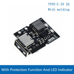 Type-C / Micro USB 5V 1A 2A Boost Converter Lithium Battery Step-Up Power Module Mobile Power Bank With Protection LED Indicator