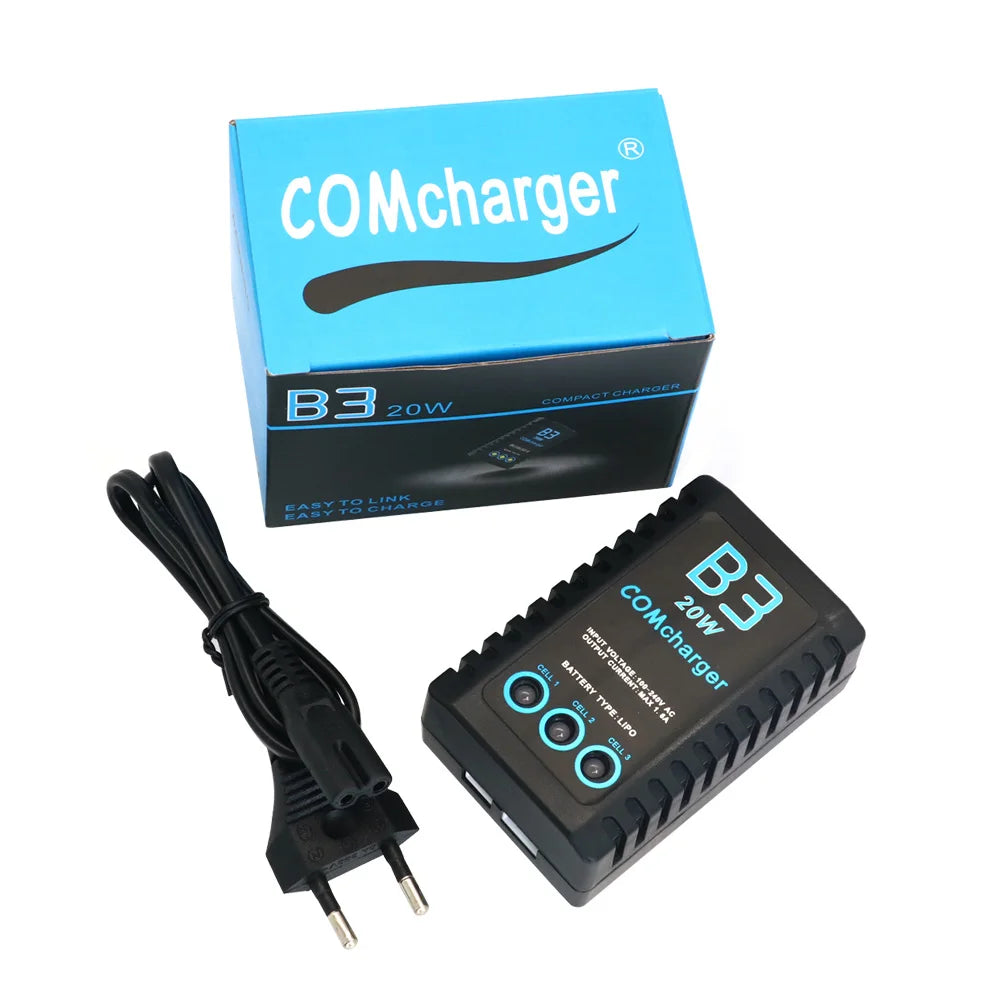 ComCharger Imax B3 20W 1.6A Compact Portable Battery Balance Charger For 7.4V 11.1V RC LiPo Battery EU US