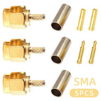 5Pcs SMA Plug SMA-J-1.5 RF Coaxial Connector Female Male Needle Straight Converter for RG174 RG316 LMR100 Crimp Cable