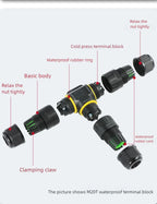 IP68 Waterproof Joint Wire Quick Connection Connector 2 3 4 Pin Solderless LED Lamp Electric Wiring Outdoor Rainproof Terminal