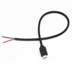  10Pcs Micro USB Male Plug 2 Pin Bare Wire Open End Power Cable Connector Pigtail Cord DIY Repair Power Charging Cable 22AWG