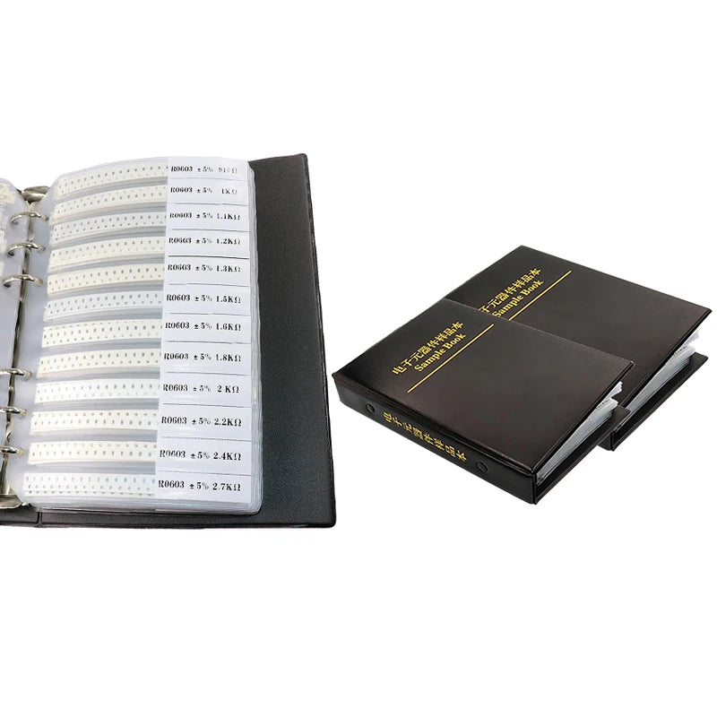 Sample Book Resistor KITs 0402 0805 0603 1206 5% SMD Book Chip Resistor Assortment Kit 170 Values x 50PCS 0R-10M