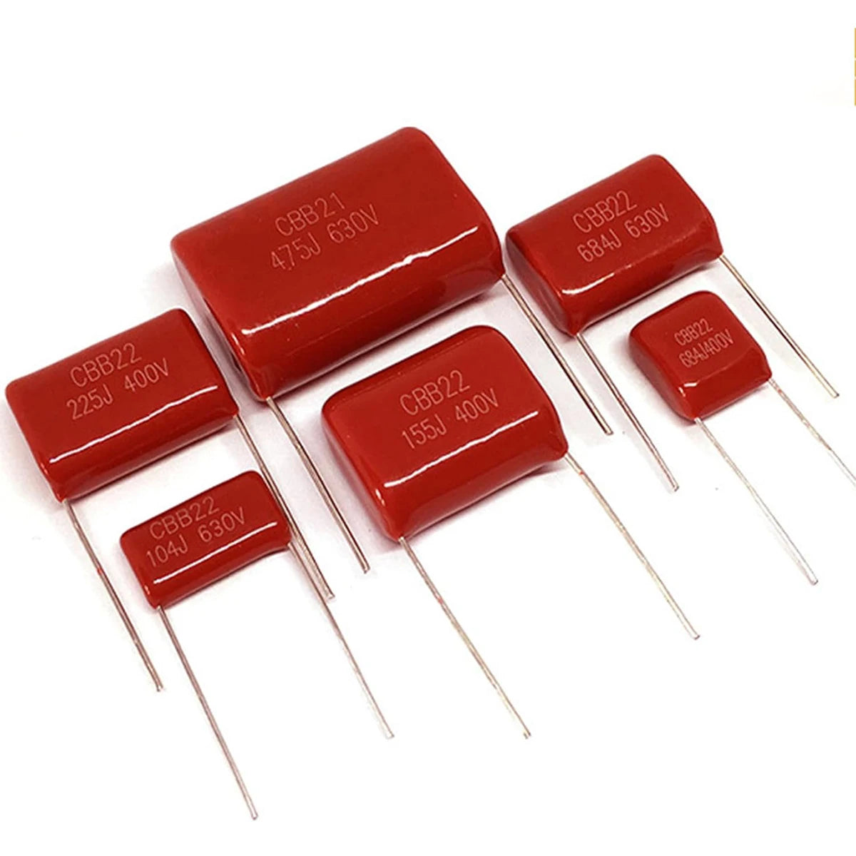 10Pcs 400V 630V CBB Polypropylene Film Capacitor 10nF 22nF 47nF 100nF 220nF 330nF 470nF 680nF 1uF 2.2uF 3.3uF