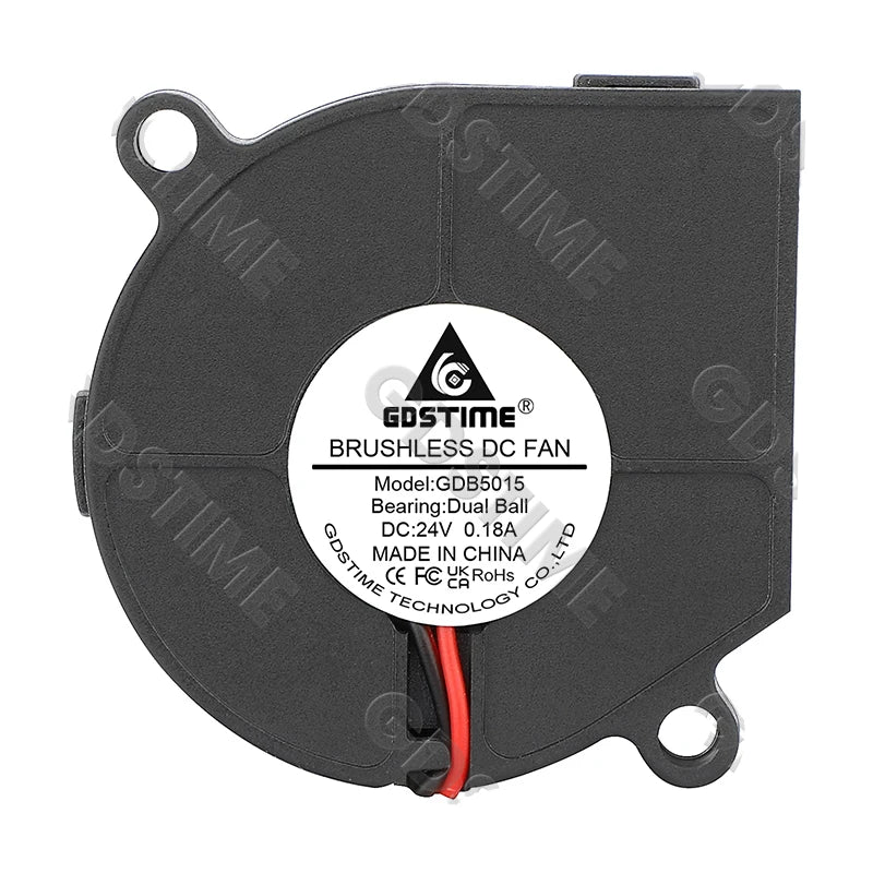 Gdstime Blower 5015 Fan 24V 50x50x15MM Turbo Fan 50MM Dual Ball Brushless Cooler Fan 8500RPM High Speed for 3D Printer Part