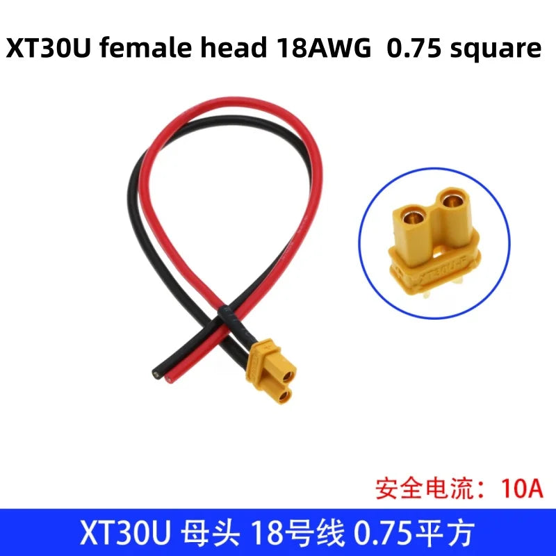 XT30U XT60U XT60H XT90 Plug Connector Male / Female with 18/16/14/12/10 AWG Cable Dual Extension Battery for RC Battery Cable